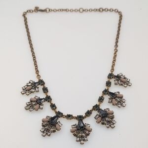J. Crew Elegant Gold and Black Statement Necklace